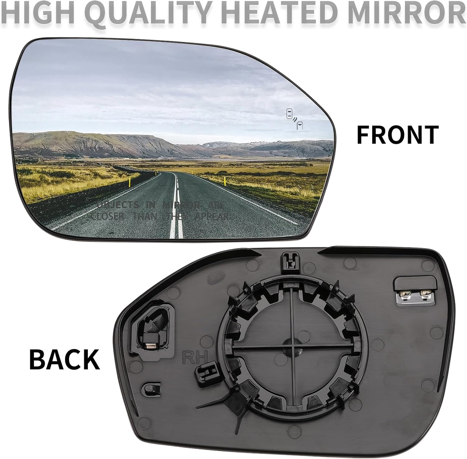 Espejo lateral del pasajero de repuesto para Ford Explorer 2020 2021 2022 2023 – Espejo lateral derecho, espejo retrovisor de vidrio con calefacción