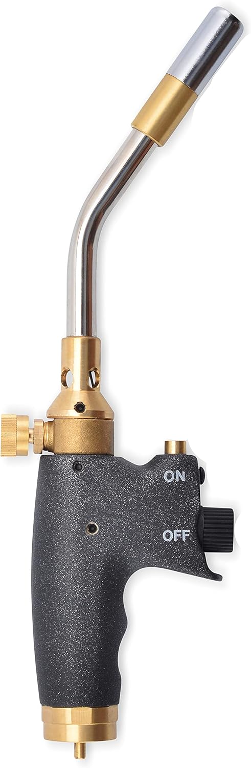 Flame King YSNAX1-020a – Cabezal de antorcha de propano, kit de soplete de calor MAX de alta intensidad con encendedor de botón para profesionales
