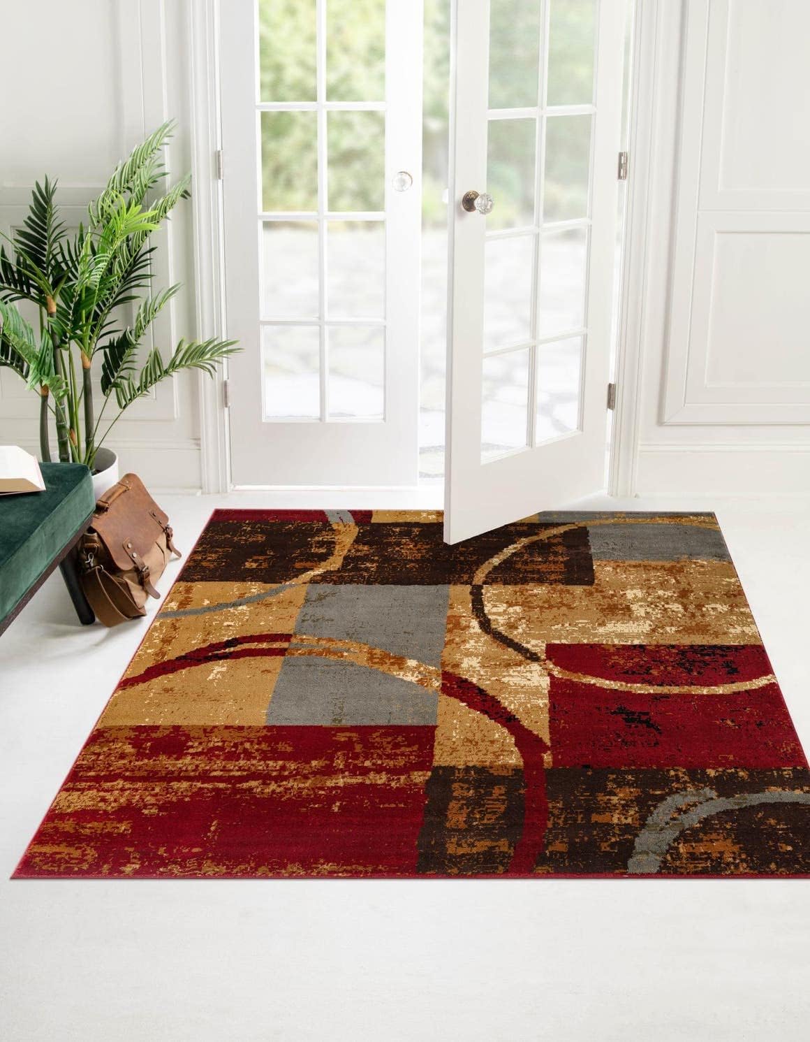 Unique Loom Barista Collection – Alfombra Kouillou (9 pies 10 pulgadas, cuadrada, multimarrón)