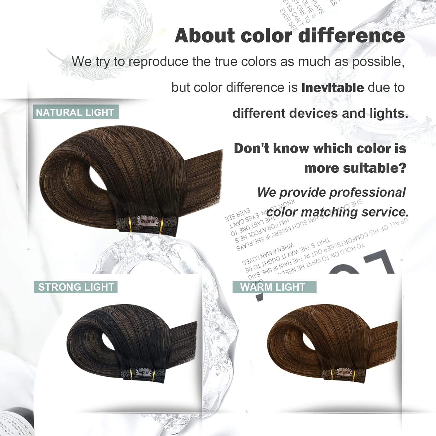 Moresoo Extensiones de cabello humano con clip, color marrón degradado, doble trama, extensiones de cabello humano real, balayage, color marrón