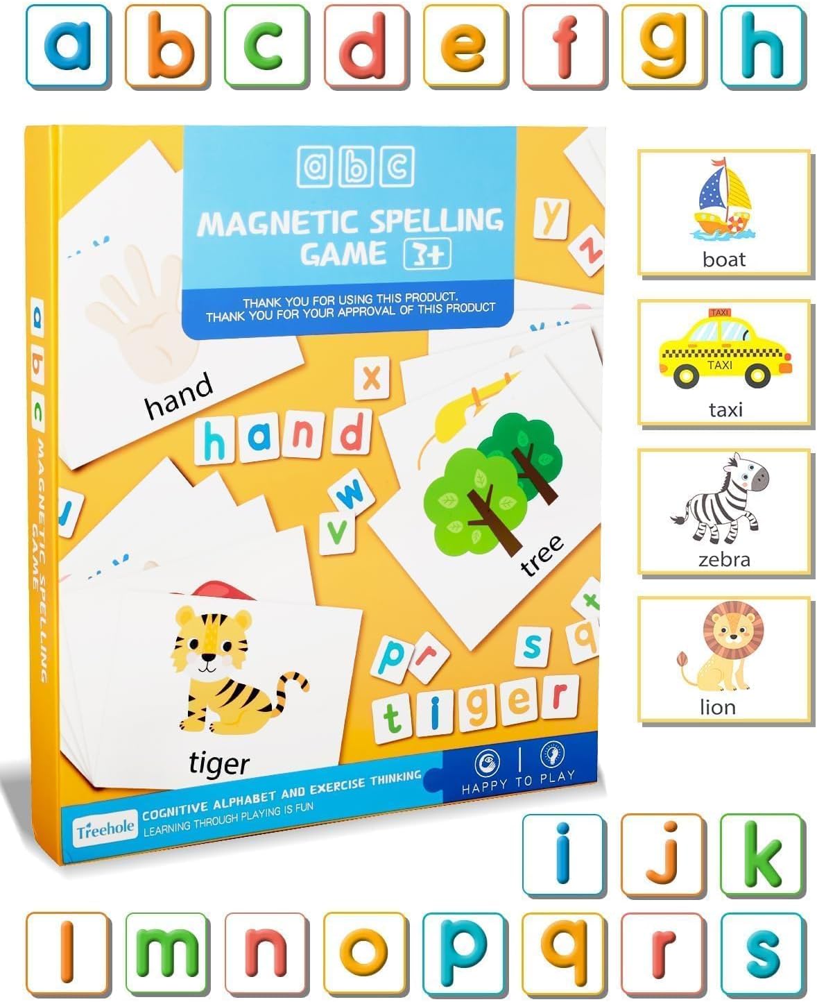 Lauon Juego de letras y números magnéticos para niños pequeños, 52 imanes del alfabeto para refrigerador, juguete de educación temprana con