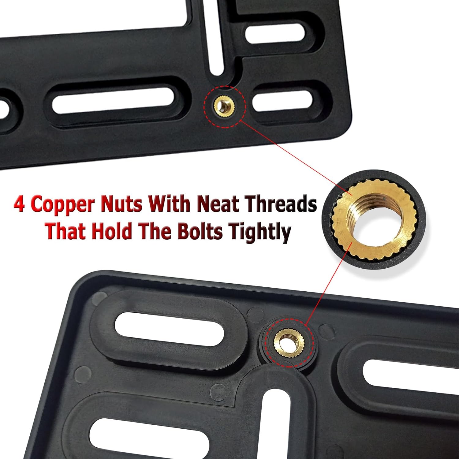 BGGTMO Soporte para placa de matrícula delantera, kit de montaje de placa de matrícula para parachoques delantero, 2 agujeros de taladro, adaptador