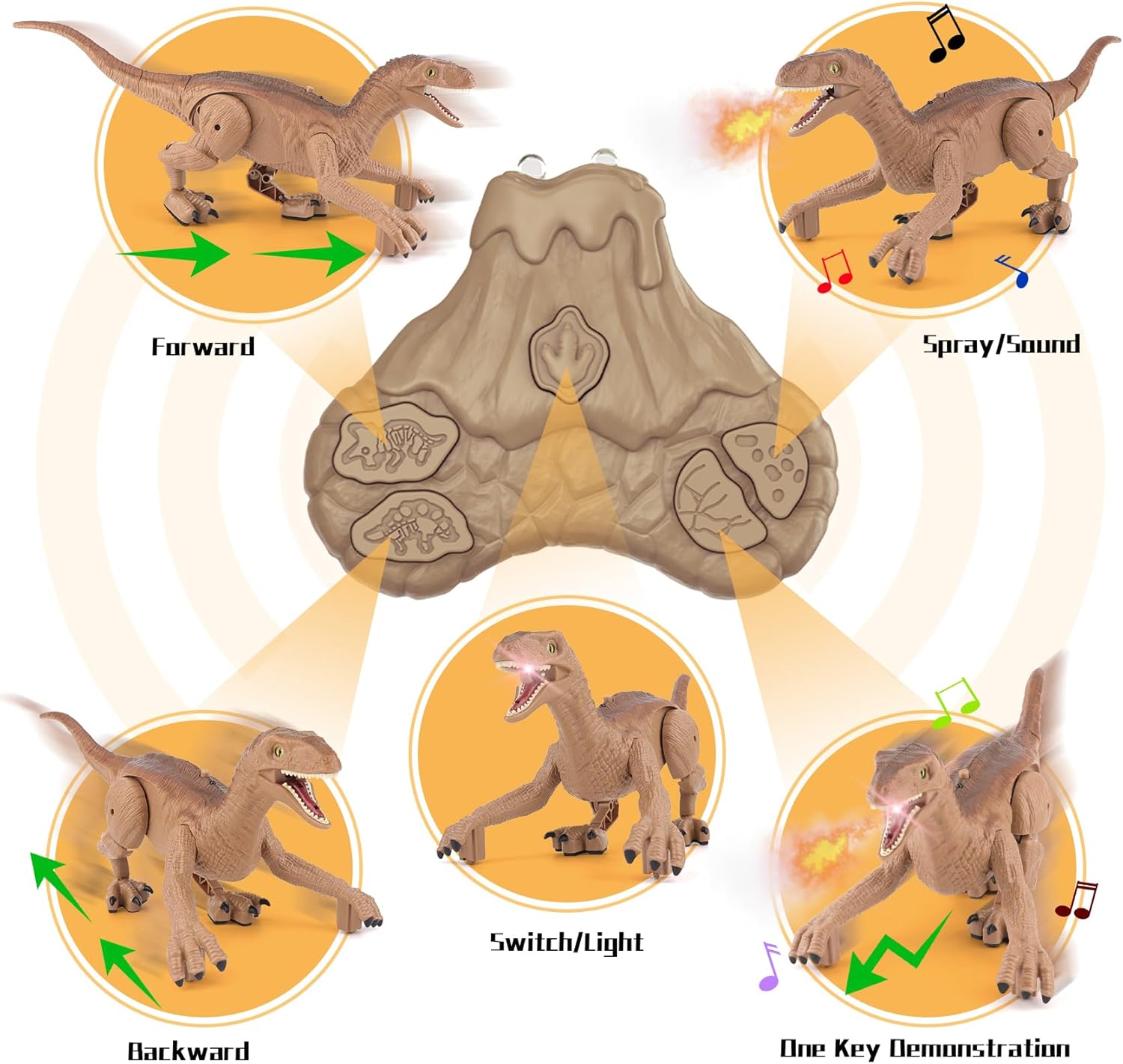 Juguetes de dinosaurio con control remoto para niños de 3-5, 8-12, regalos interactivos de dinosaurios para niños y niñas de 4, 6, 7, 9, 10, 11,