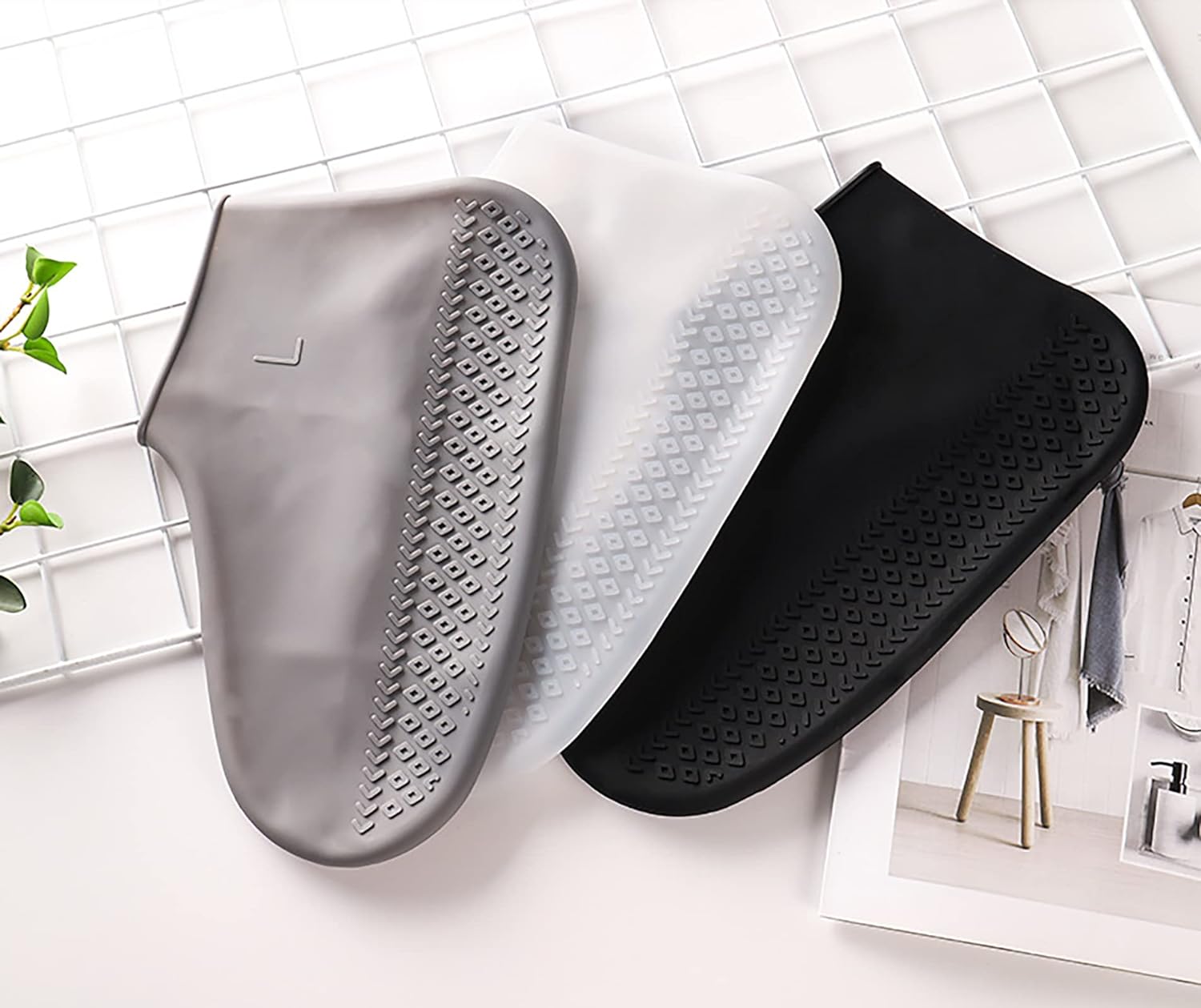 Fundas impermeables de silicona para zapatos, fundas reutilizables para hombres y mujeres, antideslizantes, cubiertas de lluvia para zapatos, color