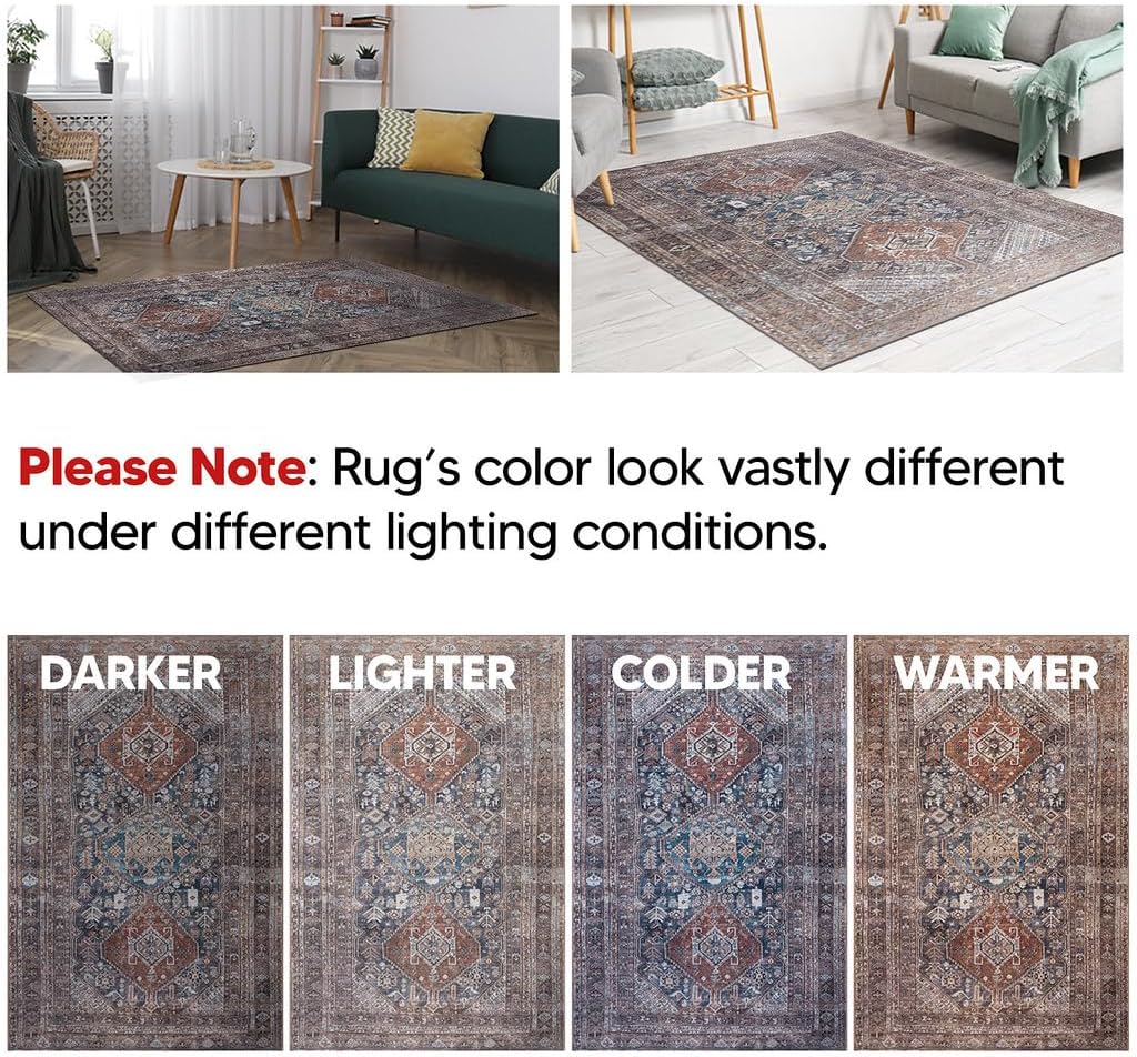 Keen Home Design Alfombras lavables a máquina con parte trasera antideslizante, ideal para pasillo, sala de estar, dormitorio, cocina y lavandería,