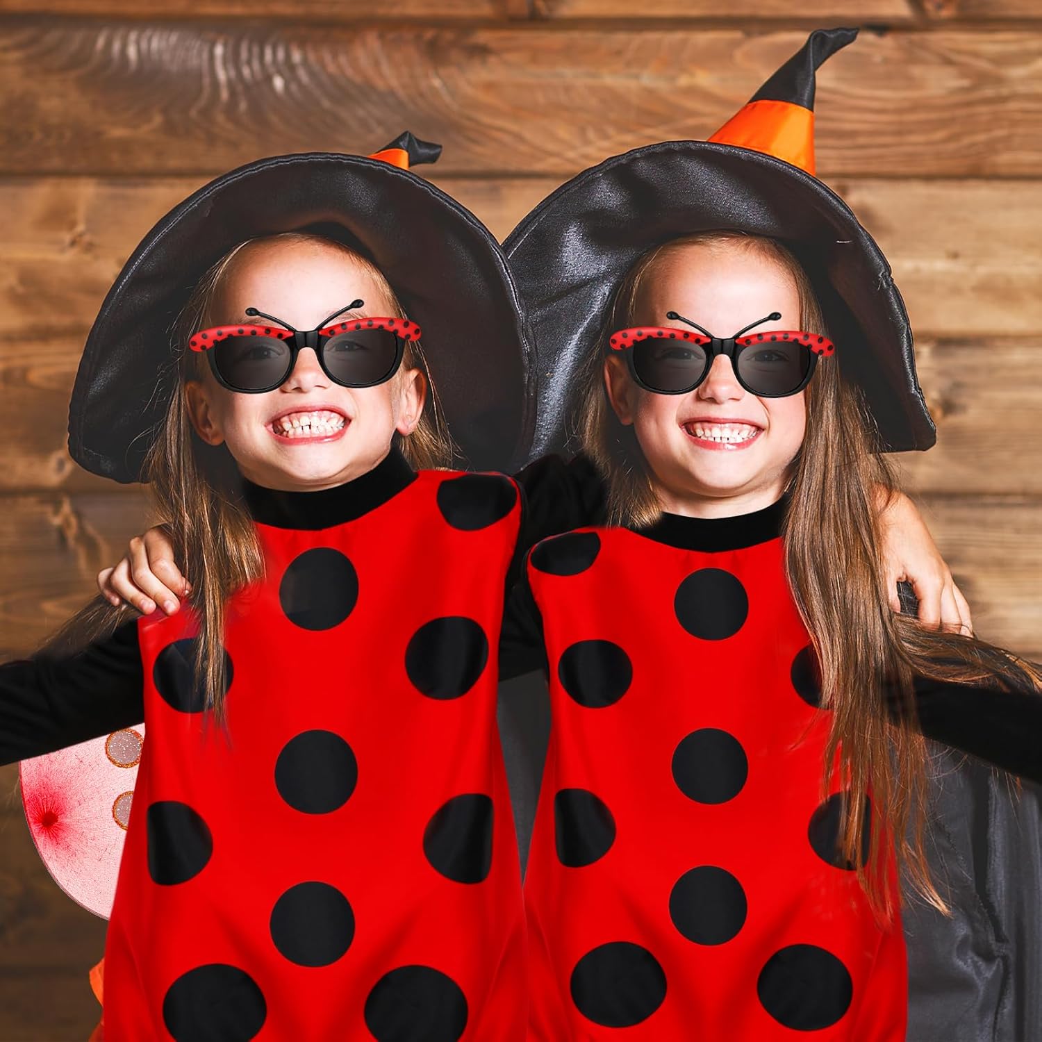 Janmercy Ladybug Costume for Girls Halloween Accessories Kids Tutu Ladybug Dress up Set Halloween Cosplay Party