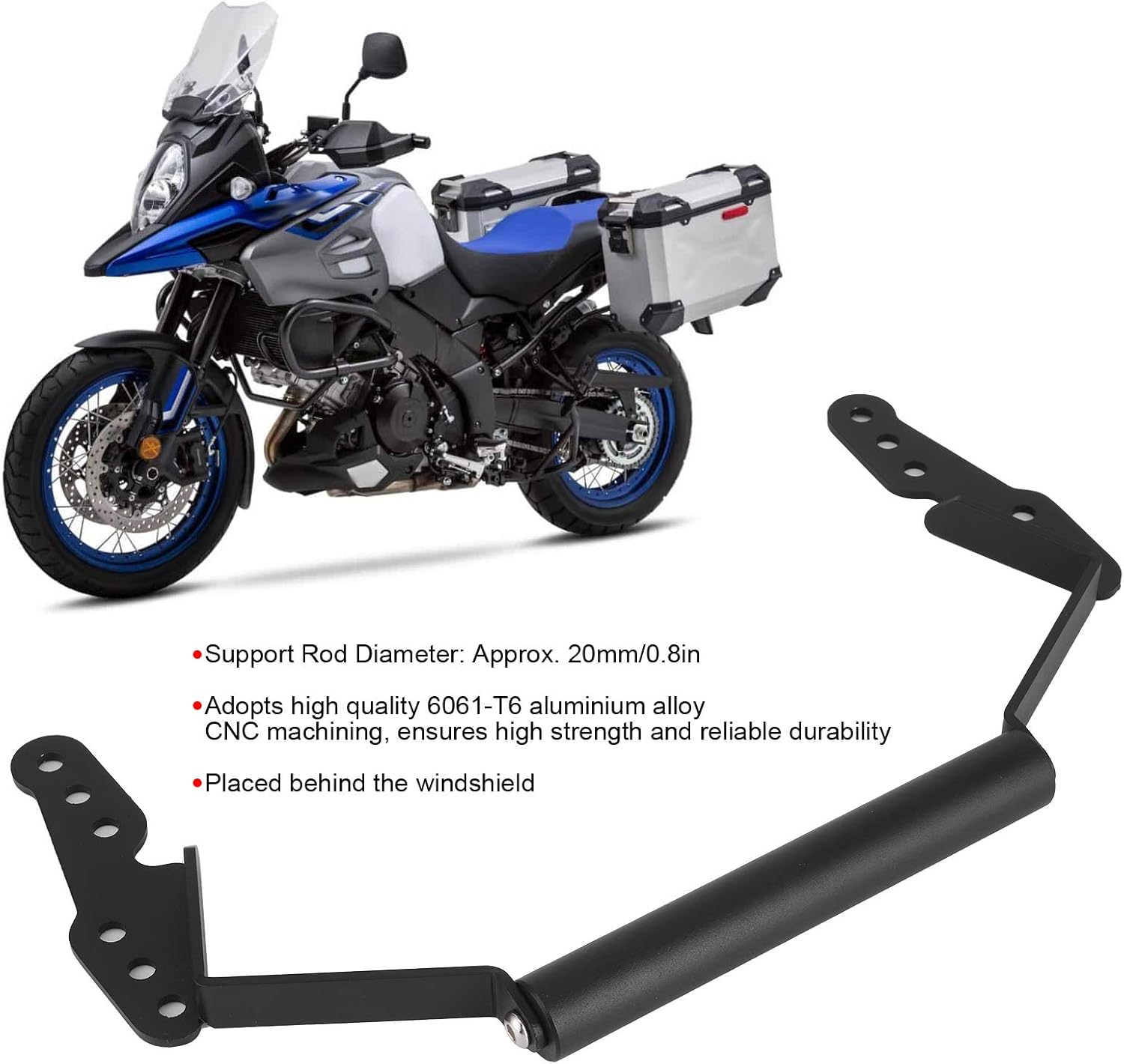 KIMISS Soporte de teléfono para motocicletas, soporte de navegación para motocicleta, soporte de teléfono GPS para Suzuki VStrom DL650 DL1000