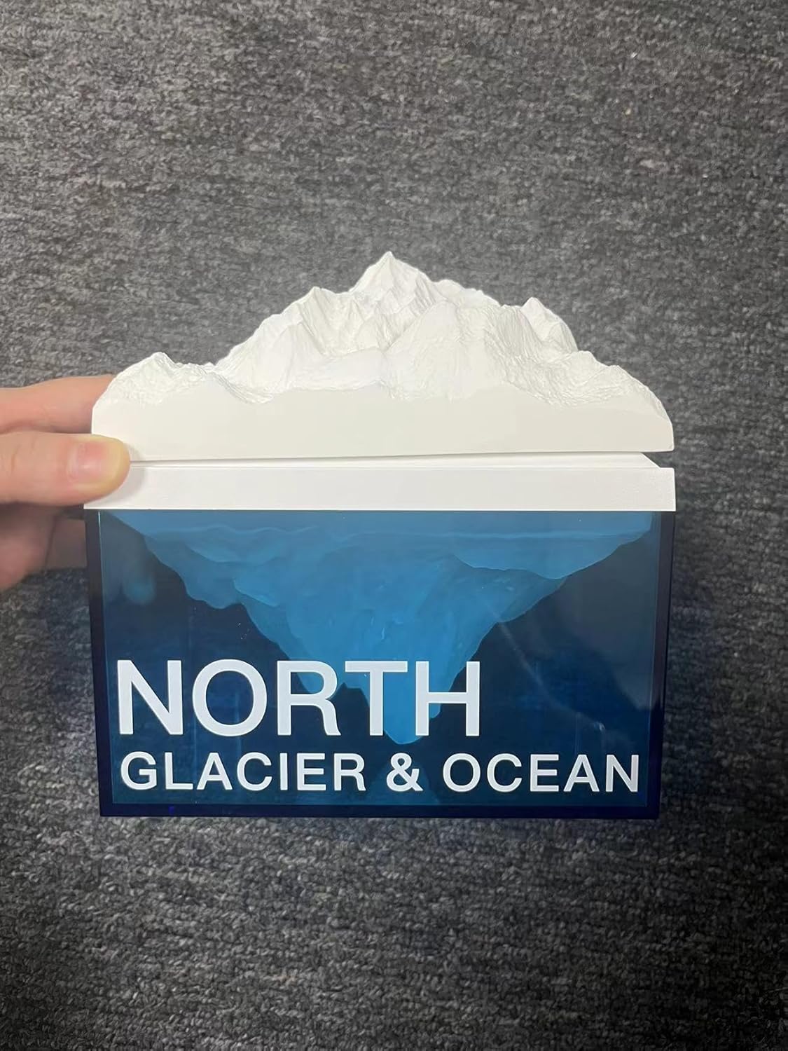 EQURA Luz nocturna glacial, lámpara de noche recargable con sonido relajante de ruido blanco, luz nocturna ambiental portátil para decoración de