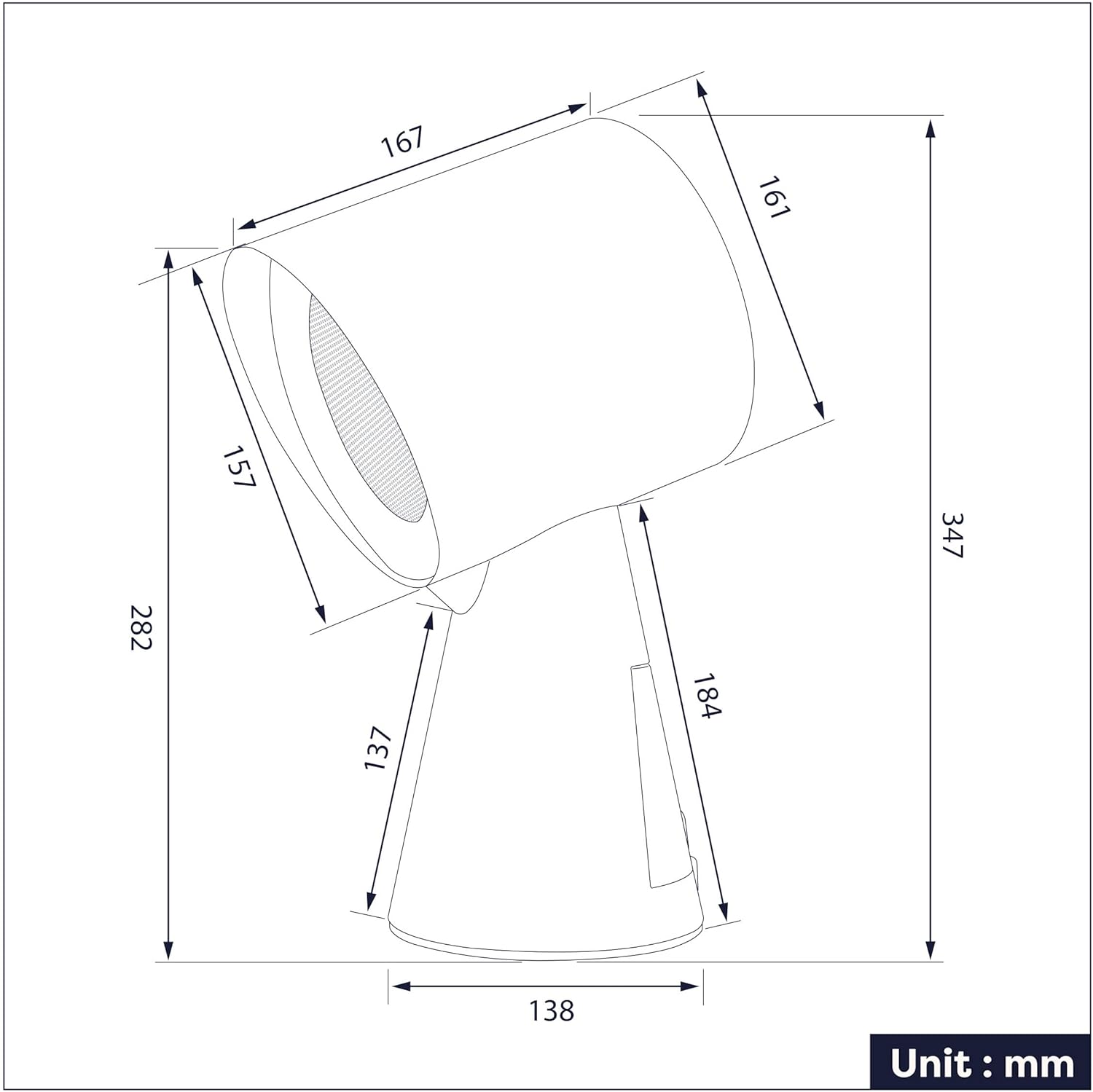 CIARRA Campana extractora portátil, campana extractora de escritorio con ventilador de escape de 2 velocidades, filtro de aluminio desmontable, taza