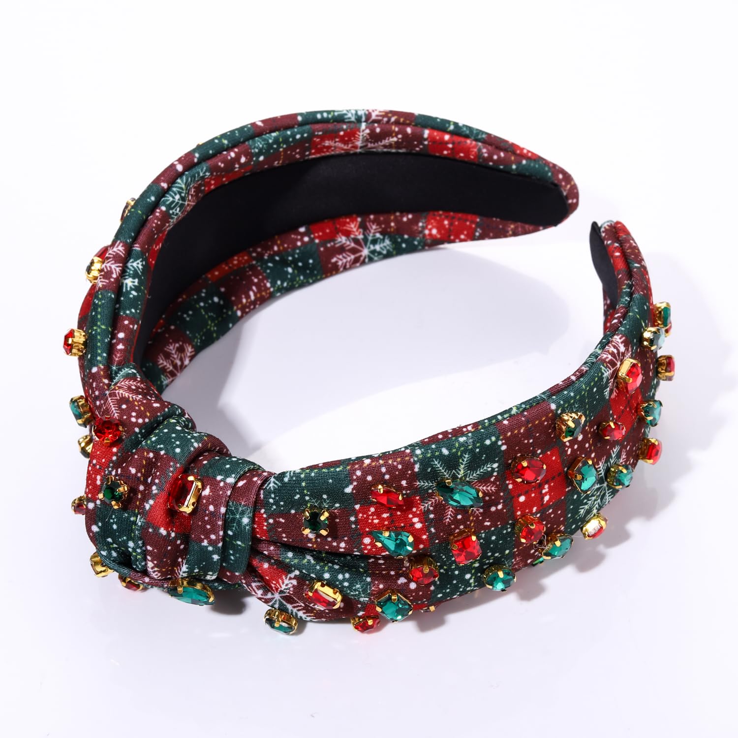 Diadema de Navidad para mujer, accesorios de Navidad, árbol de Navidad, copo de nieve, reno, bastón de caramelo, diadema anudada con perlas de