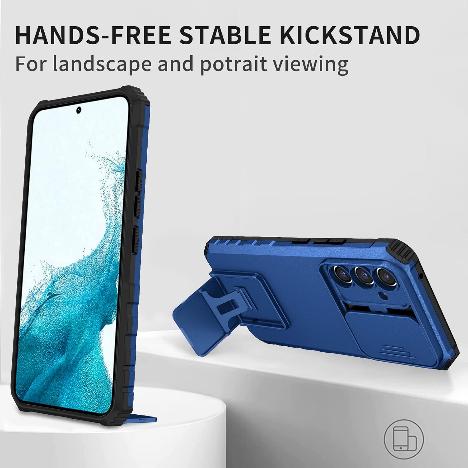 Ysnzaq Funda para Samsung Galaxy A54 5G con cámara deslizante, delgada, a prueba de golpes, con función atril, para Samsung Galaxy A54 5G LT, color