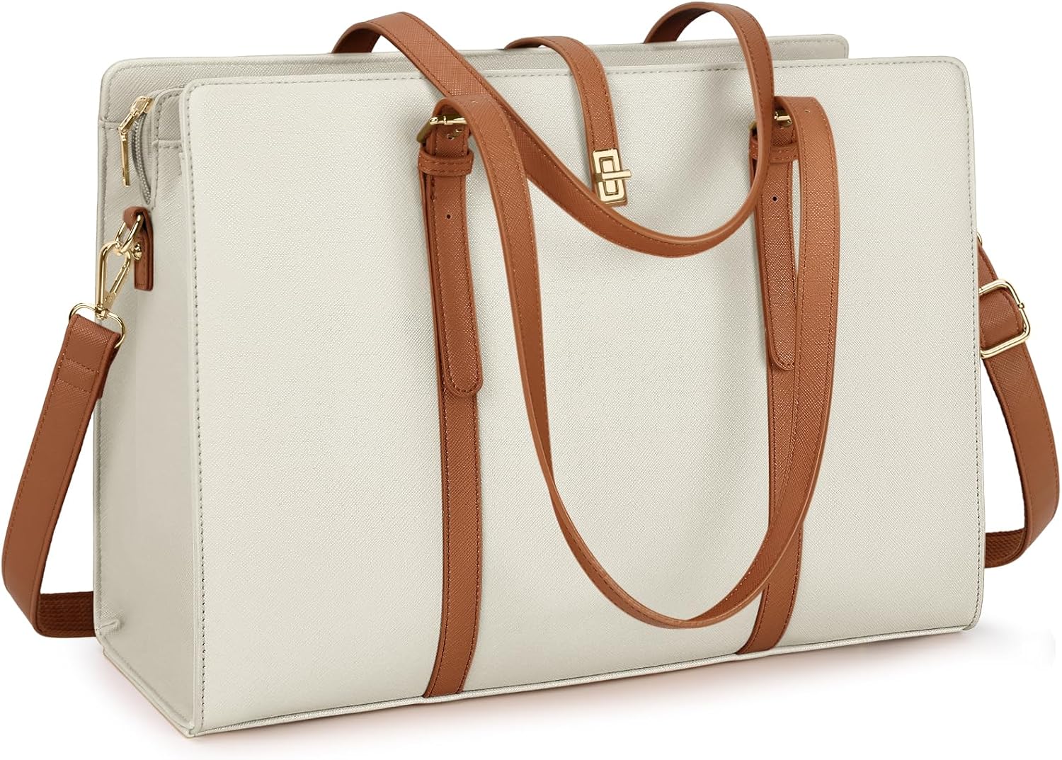 Laptop Bag for Women 15.6 Inch Leather Laptop Tote Bag Waterproof Womens Work Shoulder Bag Computer Briefcase