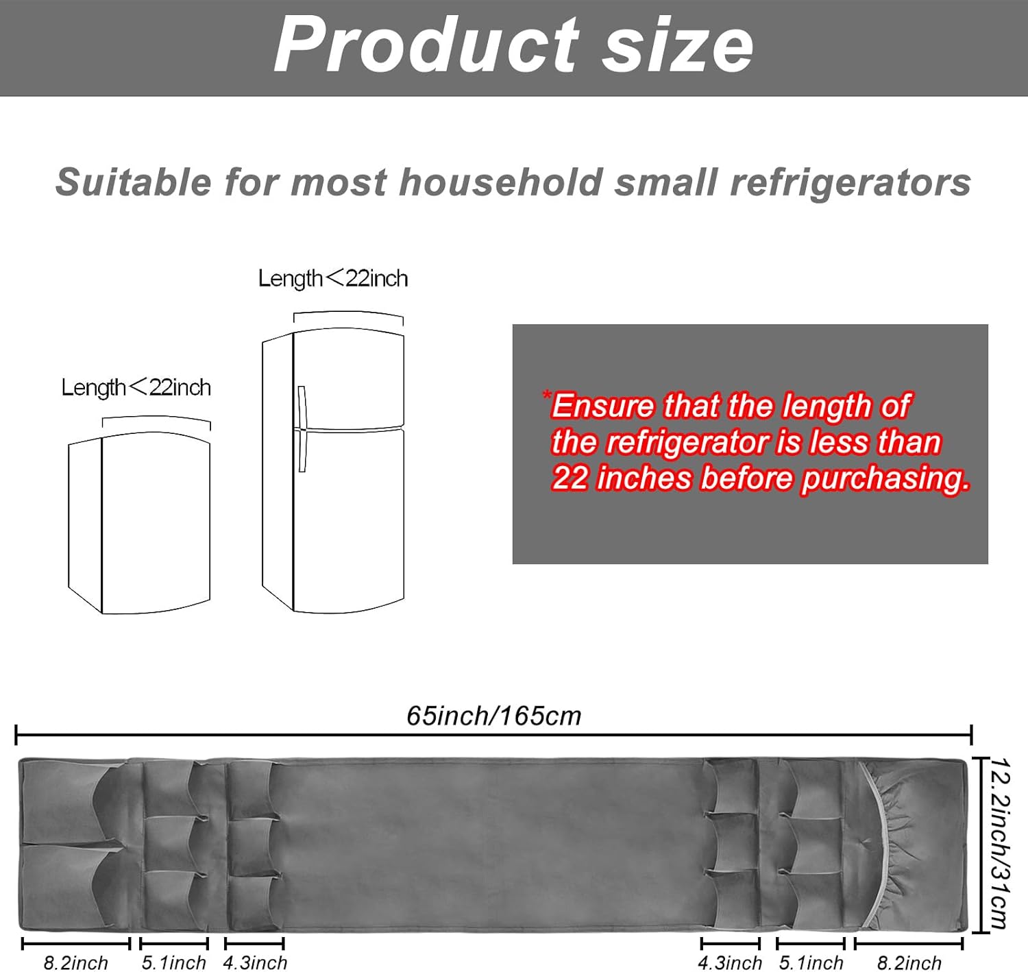 Mini bolsa organizadora de refrigerador, organizador colgante para refrigerador con 15 bolsillos extra grandes para dormitorio y cocina