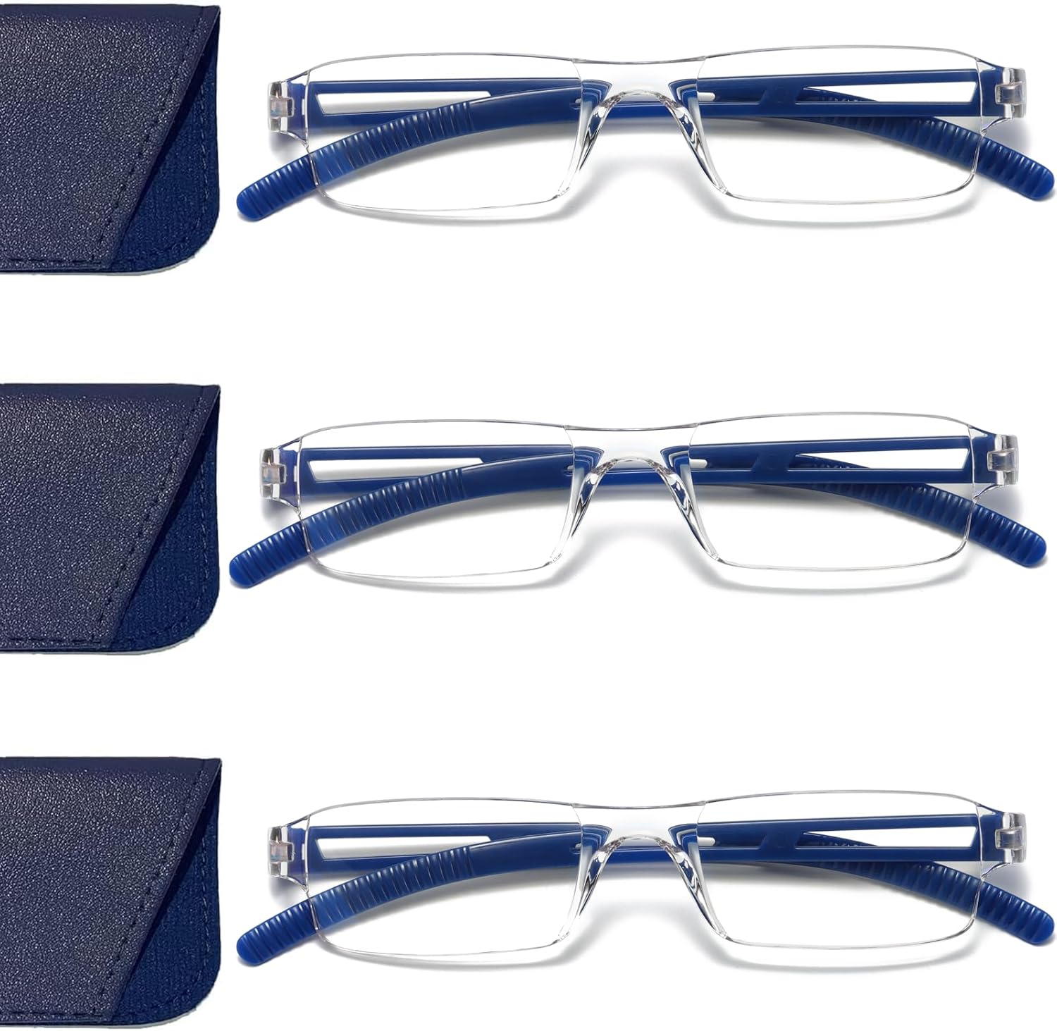 3 pares de anteojos de lectura, anteojos de bloqueo de luz azul, anteojos de lectura para computadora para hombres y mujeres, marco de anteojos