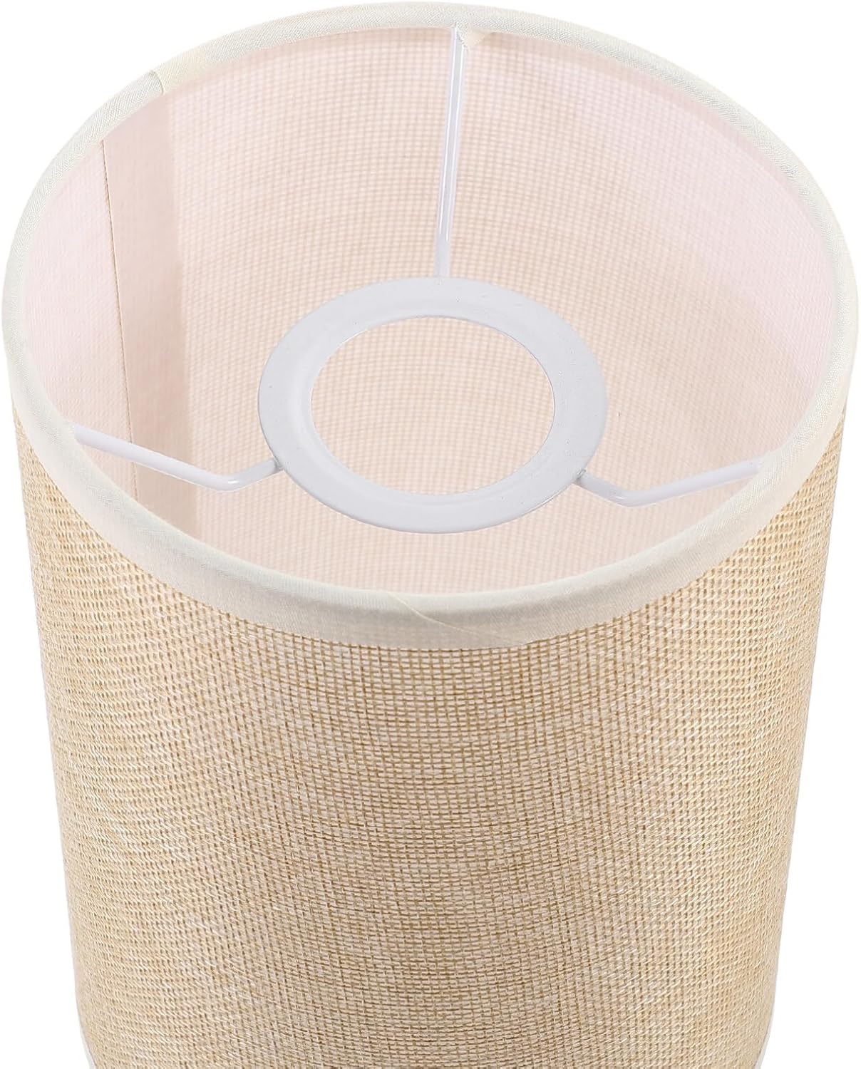 LIFKOME Pantallas de lámpara para lámparas de mesa, pantalla de tela de tambor E27, pantalla cilíndrica de tela natural, repuesto de lino, cubierta