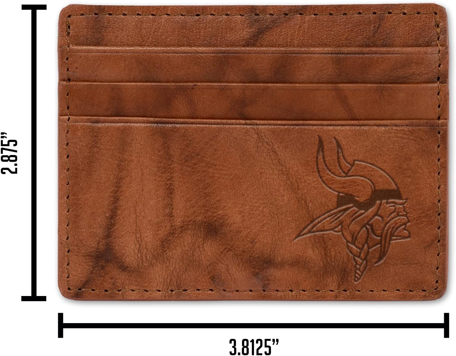 Rico Industries Billetera de cuero con relieve de fútbol NFL para carrito de crédito