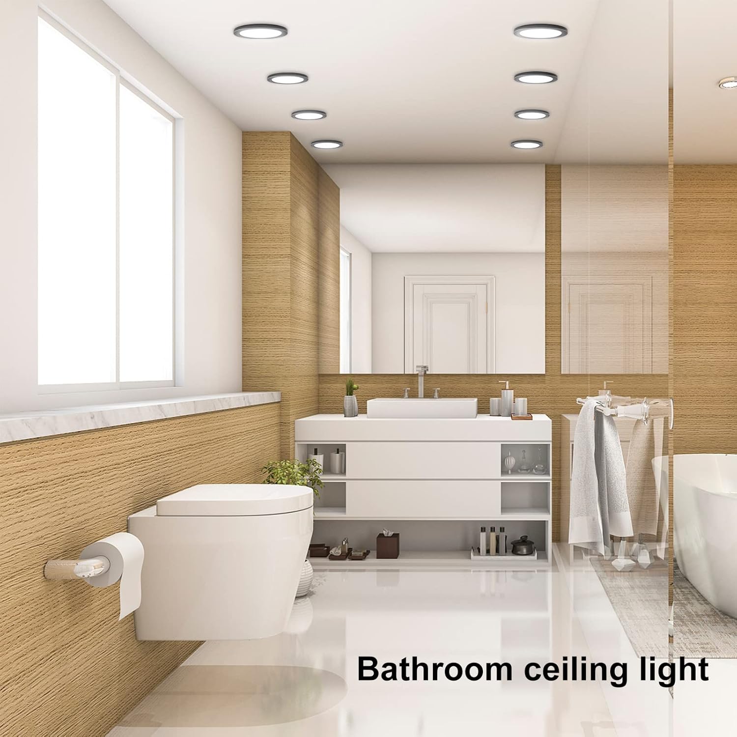 Lámpara de techo LED pequeña de 7 pulgadas, regulable, luz diurna de 5000 K, lámpara de techo redonda ultra delgada, lámpara de techo moderna para