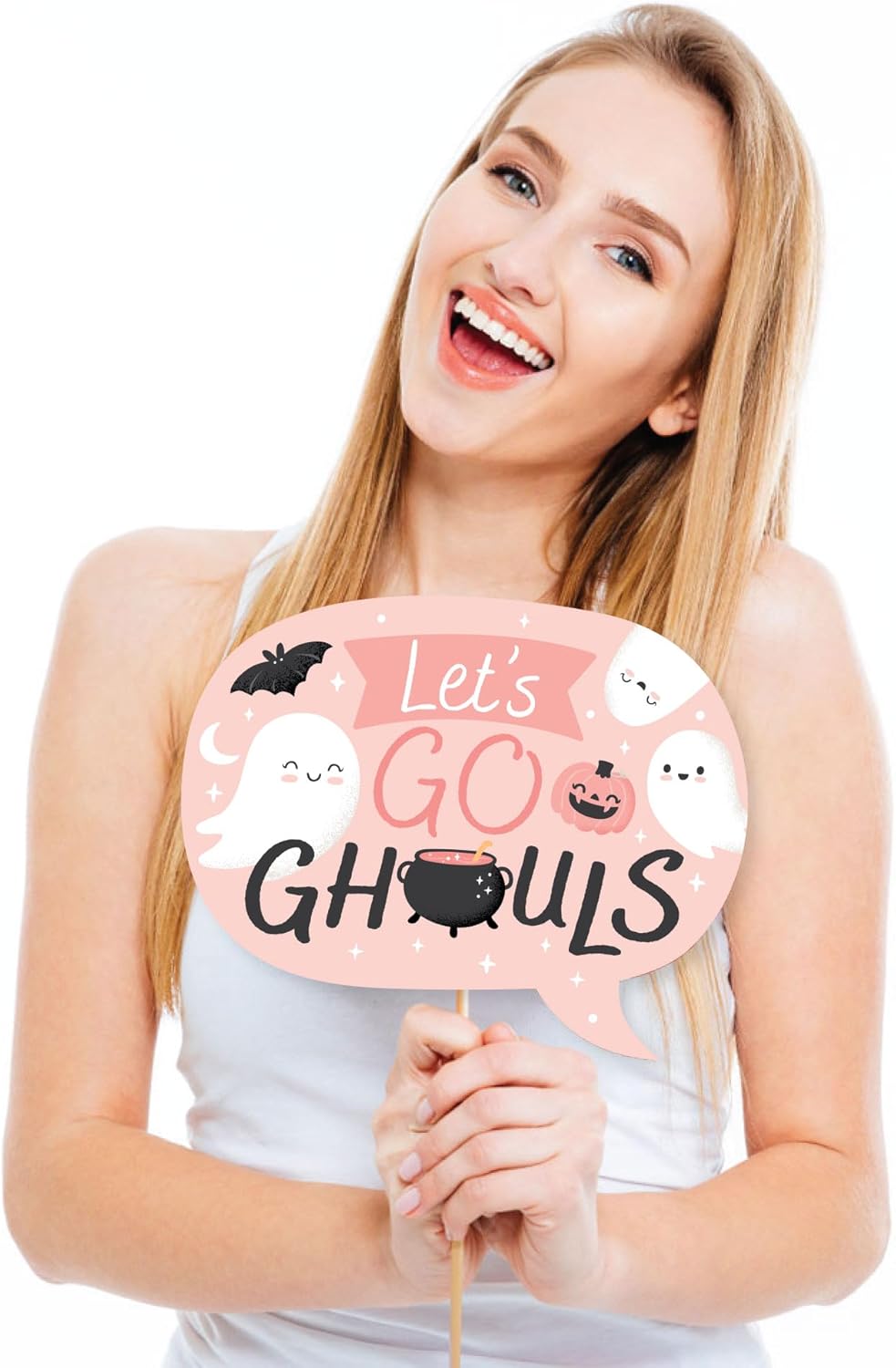 Big Dot of Happiness Pastel Halloween – Kit de accesorios para cabina de fotos de fiesta de calabaza rosa, 20 unidades