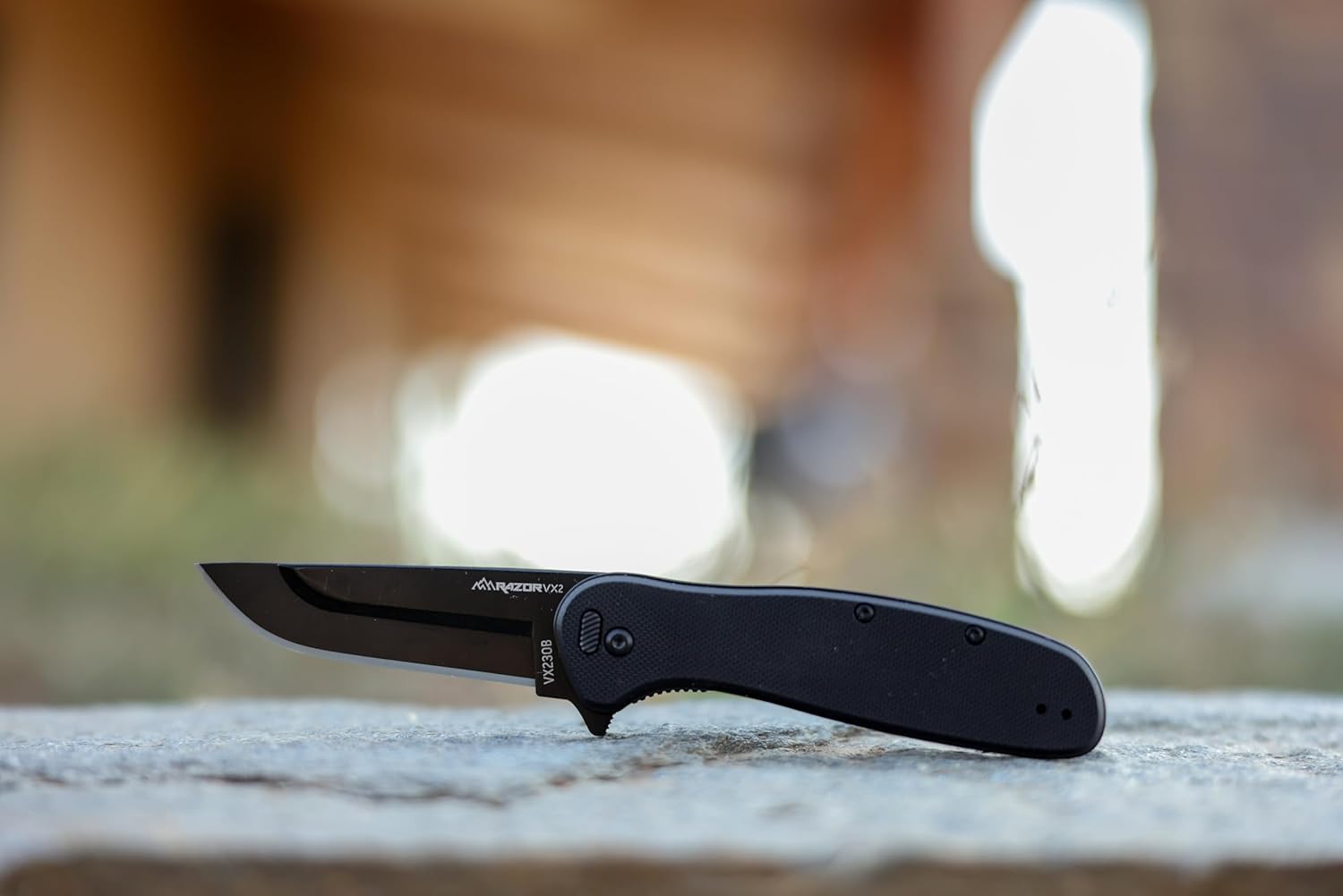 OUTDOOR EDGE RAZOR VX2  Cuchillo de bolsillo plegable EDC asistido con hoja reemplazable  Hoja de 3 pulgadas, mango de acero inoxidable G-10 negro,