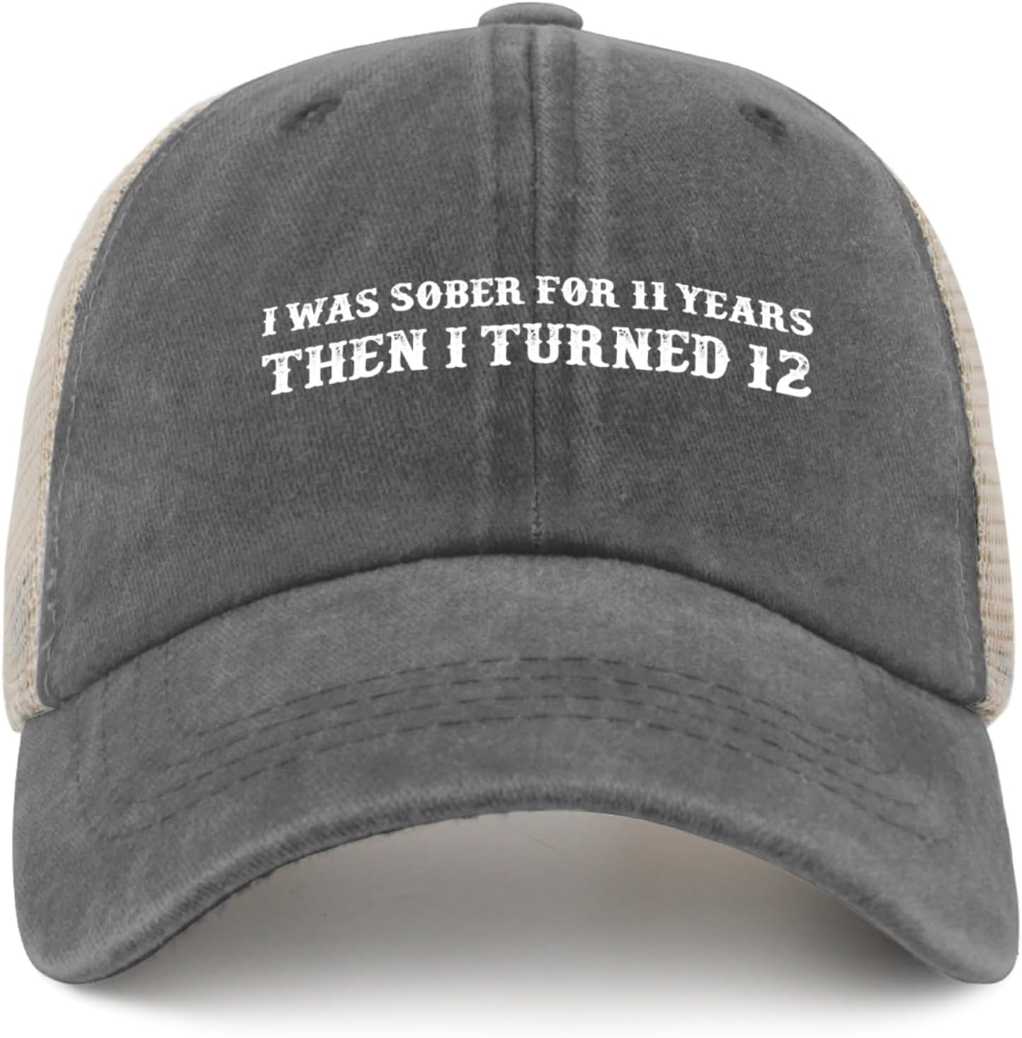 Sombrero de papá con texto en inglés “I was sober for 11 Years Then I Turned 12”, sombrero de camionero para mujer, divertido sombrero de malla para