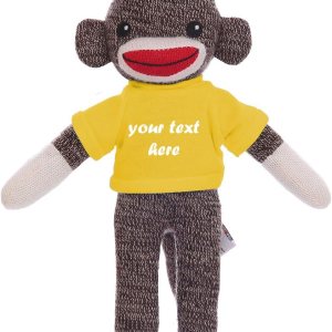 Plushland Lindo mono marrón de 8 pulgadas, regalo personalizado de animal de peluche, texto personalizado en la camisa, gran regalo para el día de Plushland Lindo mono marrón de 8 pulgadas, regalo personalizado de animal de peluche, texto personalizado en la camisa, gran regalo para el día de