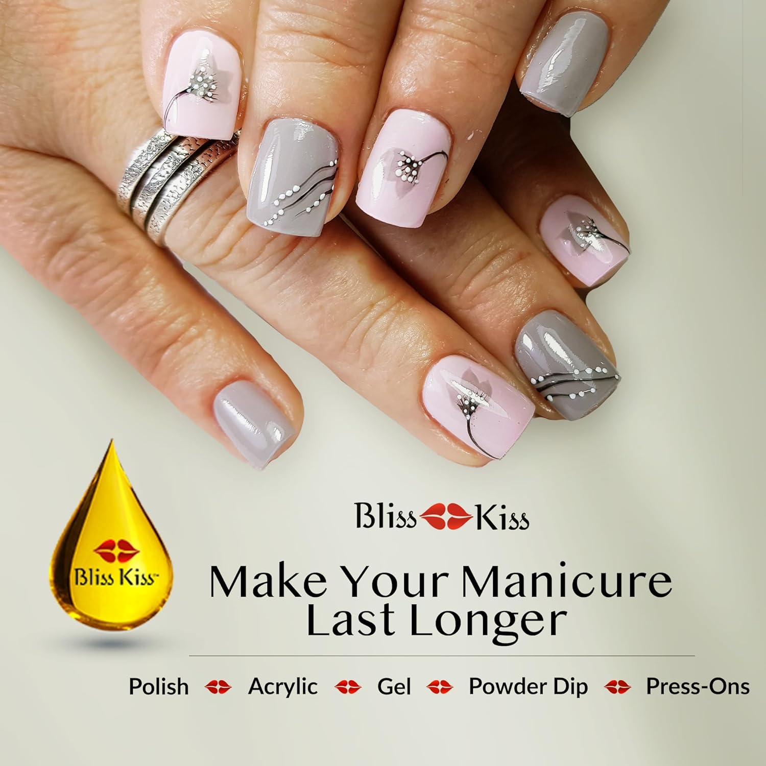 Bliss Kiss  Sin fragancias  Cutiagotas de aceite de uñas con vitamina E y jojoba, fortalecedor de uñas, tratamiento de crecimiento de uñas para