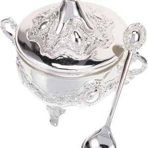 DOITOOL Caja de condimentos tarro con tapa, contenedor de sal de baño, juego de condimentos, organizador de joyas, plato de azúcar, té, aleación de DOITOOL Caja de condimentos tarro con tapa, contenedor de sal de baño, juego de condimentos, organizador de joyas, plato de azúcar, té, aleación de