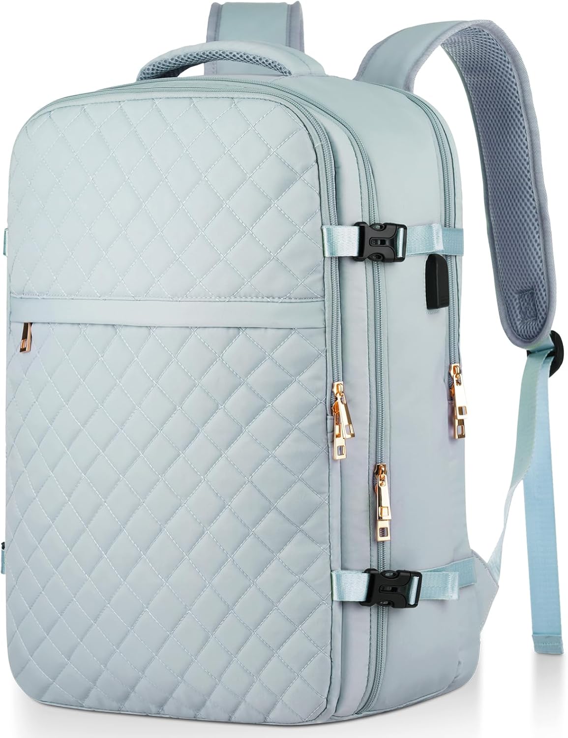 MOMUVO Mochila de viaje grande para mujer, mochila de transporte aprobada por vuelo, resistente al agua, antirrobo, mochila casual grande, Azul,