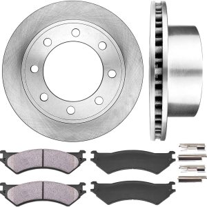Callahan Kit de freno trasero para Ford E-250 E-350 Super Duty Econoline Club Wagon Rotores de freno de disco de cerámica reemplazo de pastillas de Callahan Kit de freno trasero para Ford E-250 E-350 Super Duty Econoline Club Wagon Rotores de freno de disco de cerámica reemplazo de pastillas de