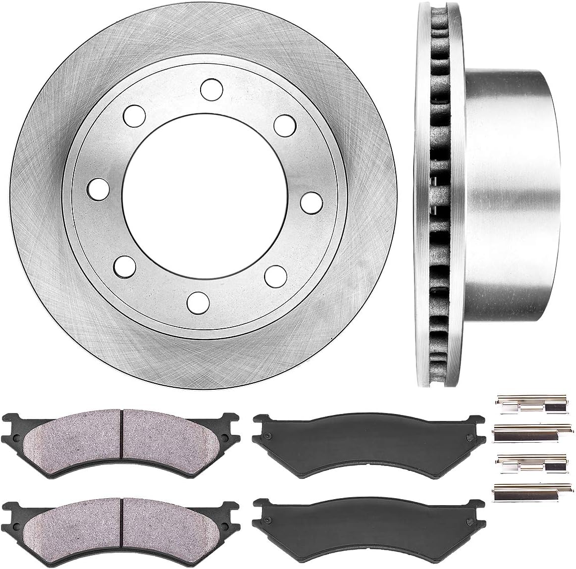 Callahan Kit de freno trasero para Ford E-250 E-350 Super Duty Econoline Club Wagon Rotores de freno de disco de cerámica reemplazo de pastillas de