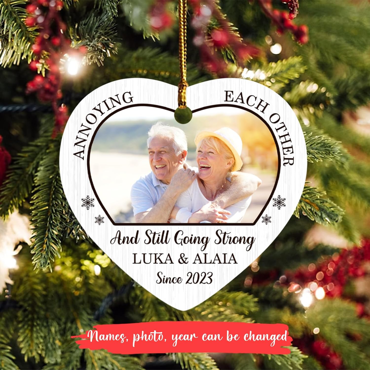 Adorno de Navidad personalizado, foto personalizada y nombre para Navidad, regalo para miembros de la familia, pareja, regalo de recuerdo para papá,