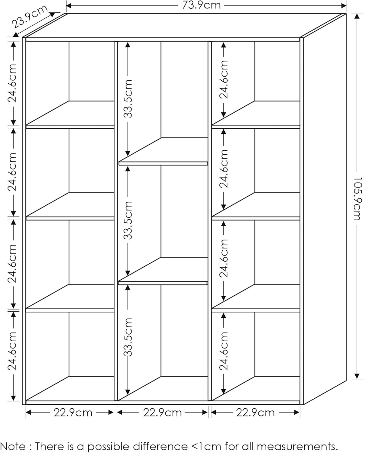 Furinno Luder – Estantería para libros, 11 cubos, color blanco y celeste