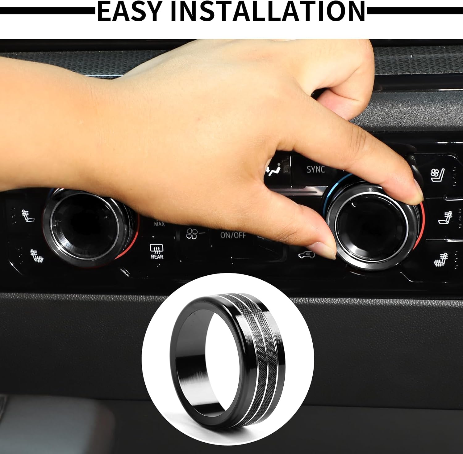 Voodonala Pomos de radio AC para interruptor de aire acondicionado, botón central de consola para interruptor de consola central, moldura para Chevy