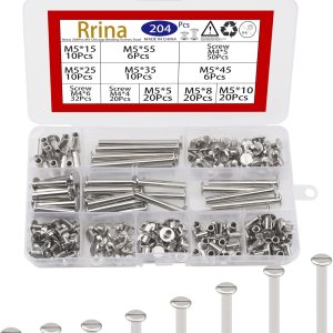 Rrina 204 piezas M5 Chicago Tornillos de encuadernación Stud Posts Remache Botón Surtido Kit para DIY Scrapbook Photo Álbumes de Fotos Rrina 204 piezas M5 Chicago Tornillos de encuadernación Stud Posts Remache Botón Surtido Kit para DIY Scrapbook Photo Álbumes de Fotos