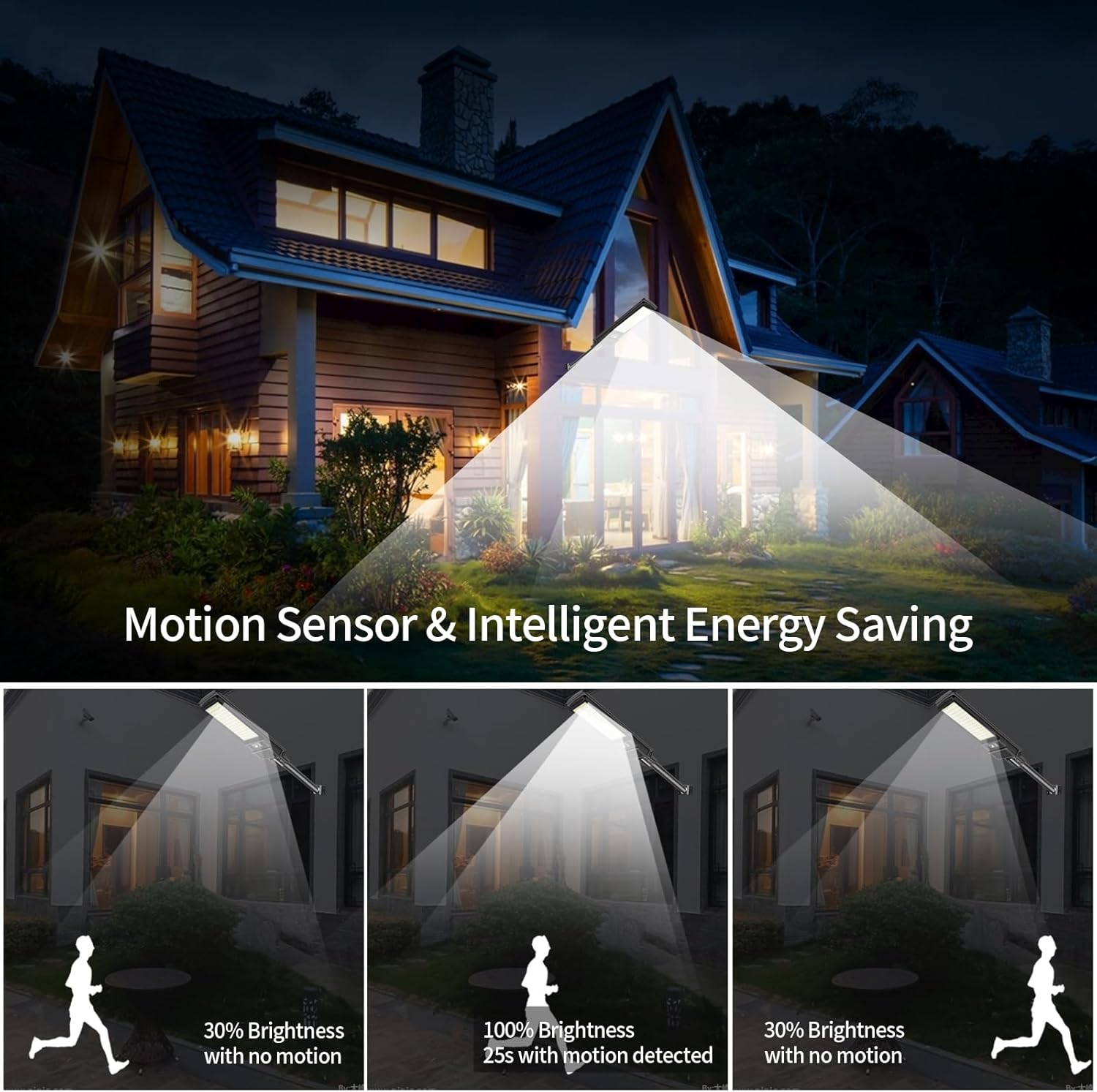 TOPPOW Luz solar de calle de 600 W, impermeable, 504 luces LED solares para exteriores con control remoto del atardecer al amanecer, luces solares