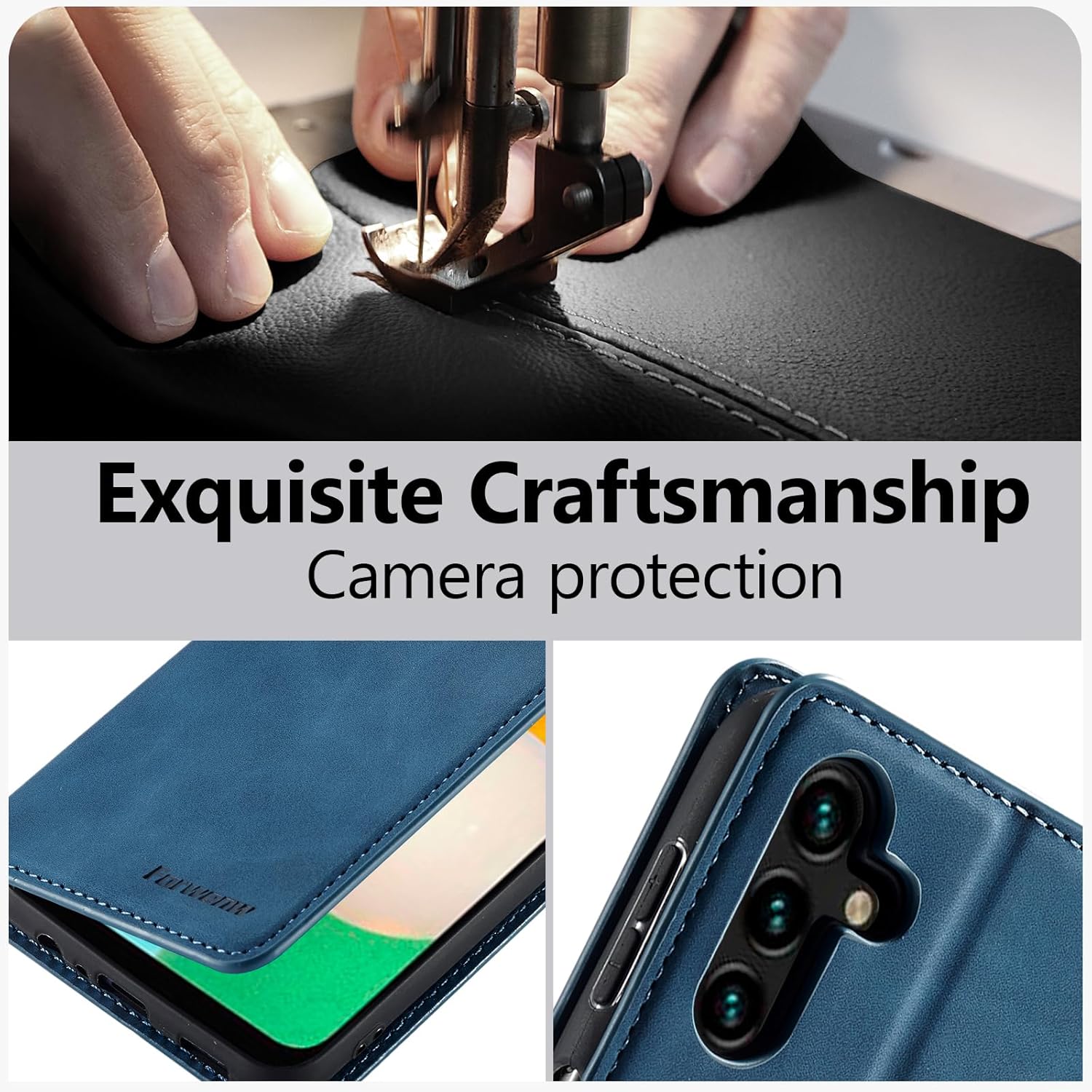 EYZUTAK Funda de cuero PU premium con tapa para Samsung Galaxy A54 5G, cierre magnético, funda protectora con función atril, ranura para tarjeta en