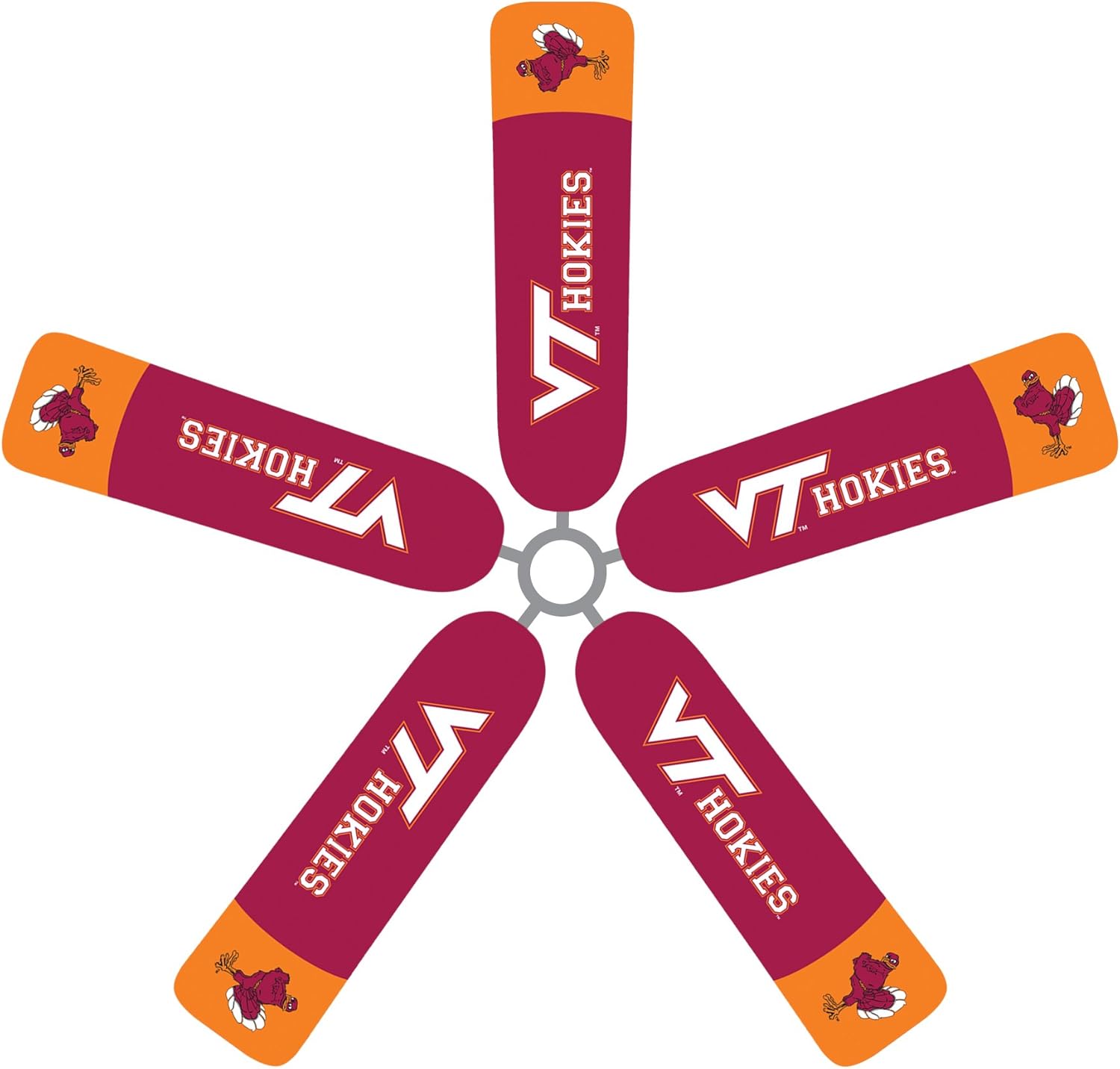 Fan Blade Designs 6615 Virginia Tech Hokies – Cubiertas para ventilador de techo, 19-22 pulgadas de largo, 5-6 W, borgoña, naranja, blanco