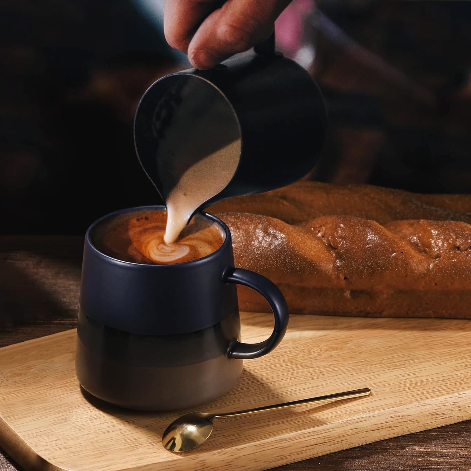 Java – Juego de 2 tazas de café, diseño elegante, perfectas para parejas, dignas de regalo, tazas de café de 12 onzas