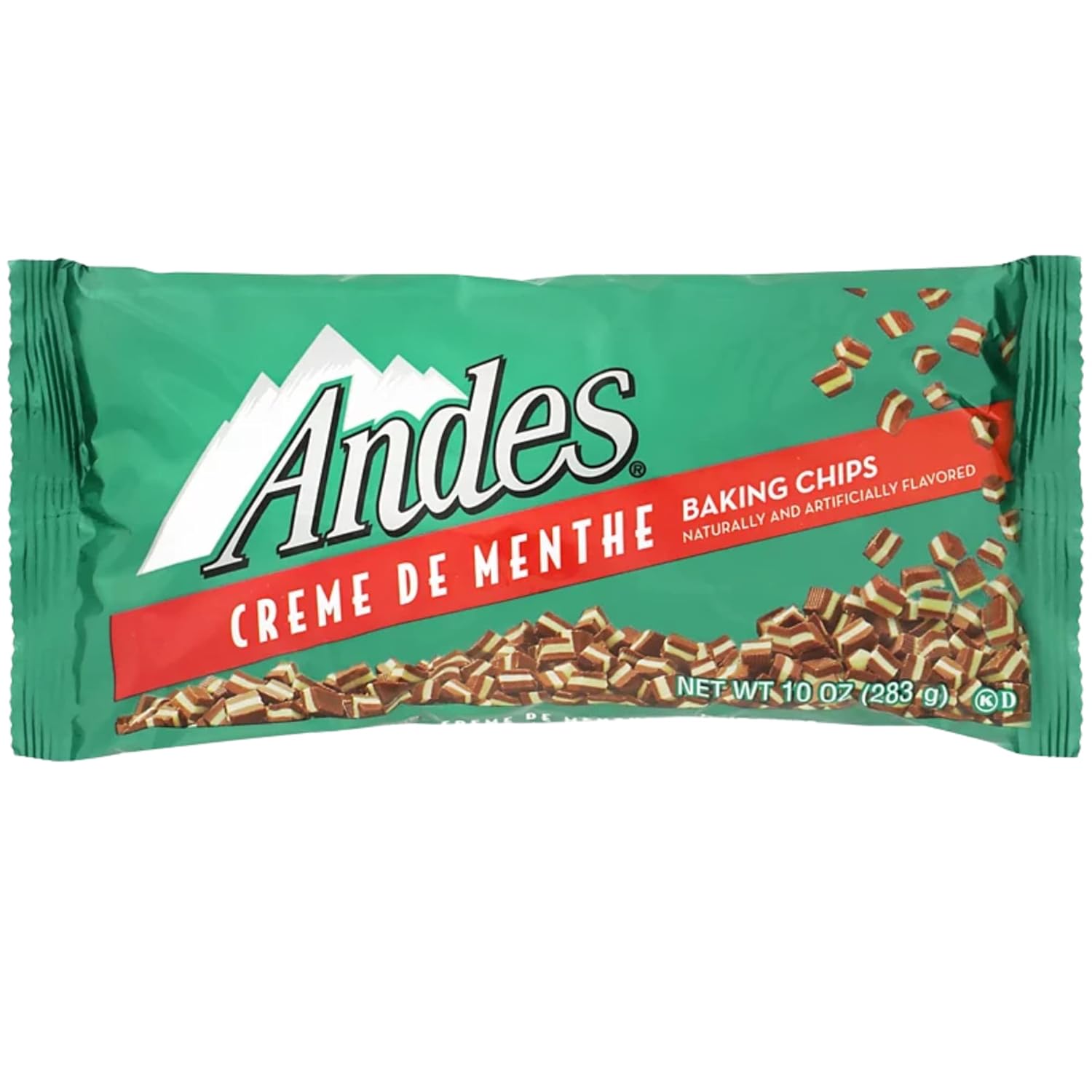 Chips de Navidad para hornear, sabor a crema de menthe, adornos para galletas, cupcakes y pasteles, bolsas a granel, paquete de 2