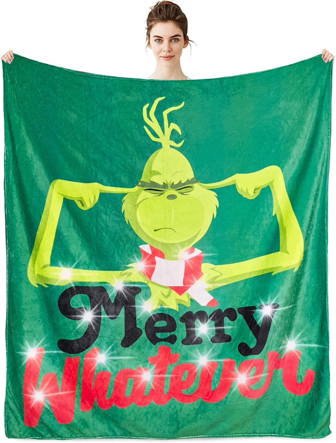 Metawu Manta de Navidad de 60 x 50 pulgadas, manta de forro polar para el hogar, cama, sofá, sillas, dormitorio