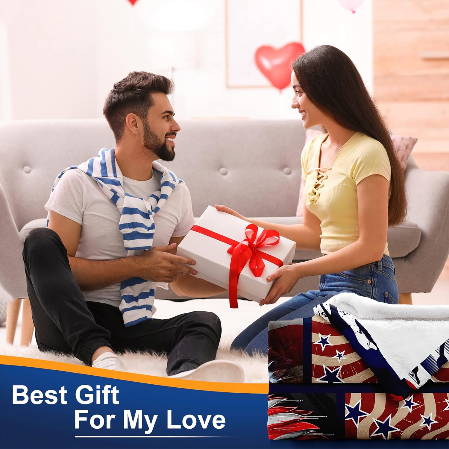 Manta con la bandera estadounidense de Texas, regalo  Manta patriótica con temática de amantes del águila calva para niños, hombres, padres,