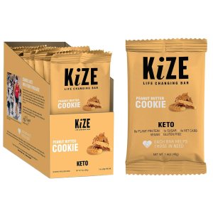 KiZE Barra energética Keto, 0.04 oz de azúcar, 0.14 oz de carbohidratos netos, 0.28 oz de proteína a base de plantas, galleta de mantequilla de KiZE Barra energética Keto, 0.04 oz de azúcar, 0.14 oz de carbohidratos netos, 0.28 oz de proteína a base de plantas, galleta de mantequilla de
