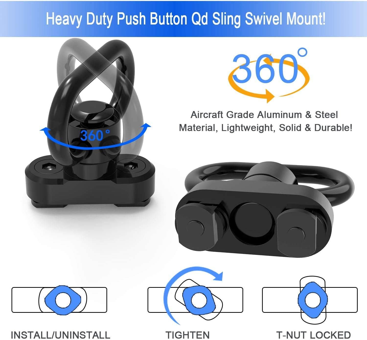 QD Sling 2 Point Sling Ajuste Rápido Dos Puntos Sling QD Sling Mount