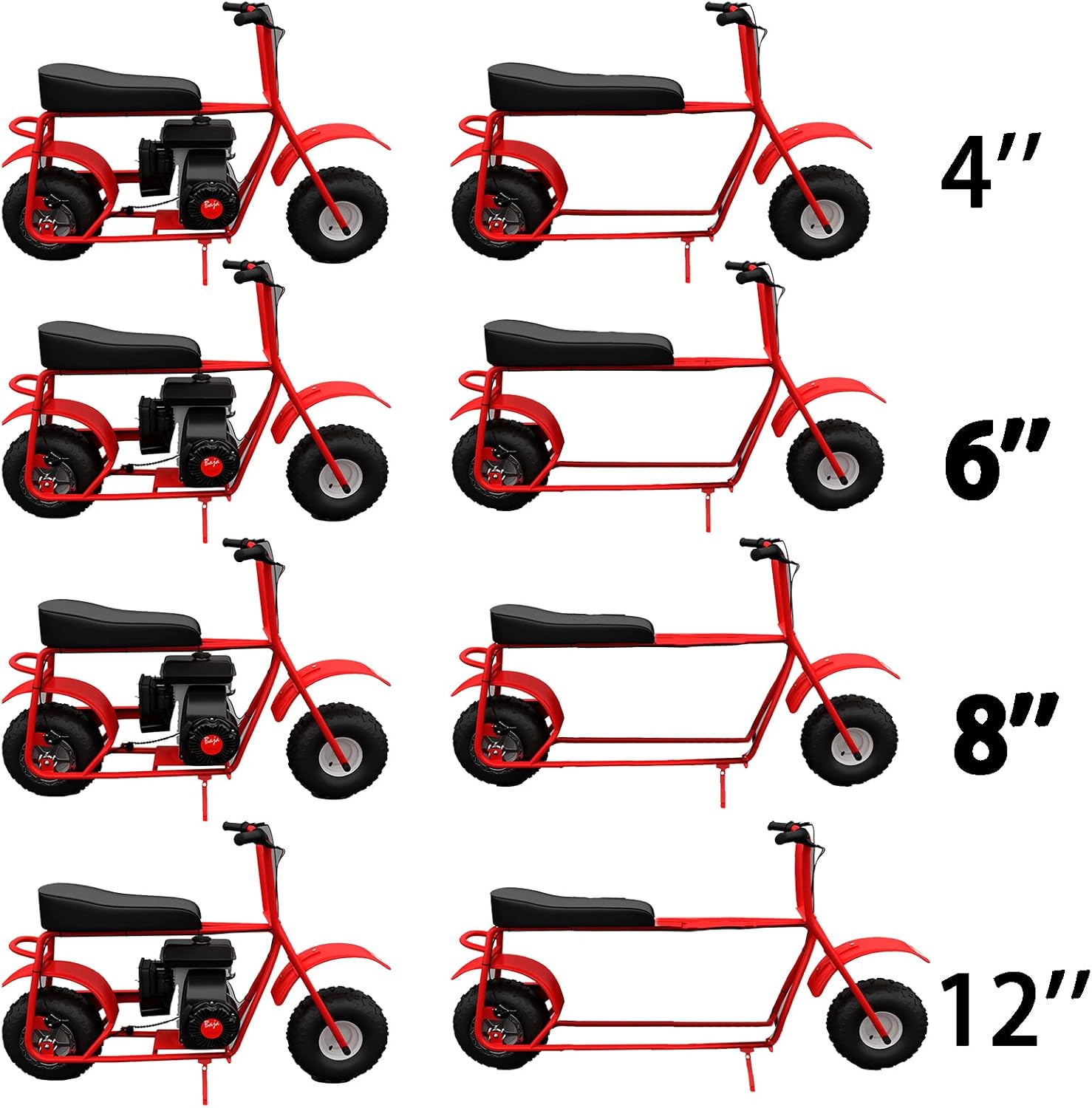 JMCHstore Kit de extensión de marco de 78 para Azusa Baja Doodle Bug DB30 (Blitz, Dirt Bug, Racer) 97 cc, kit de estiramiento de cuadro mejorado