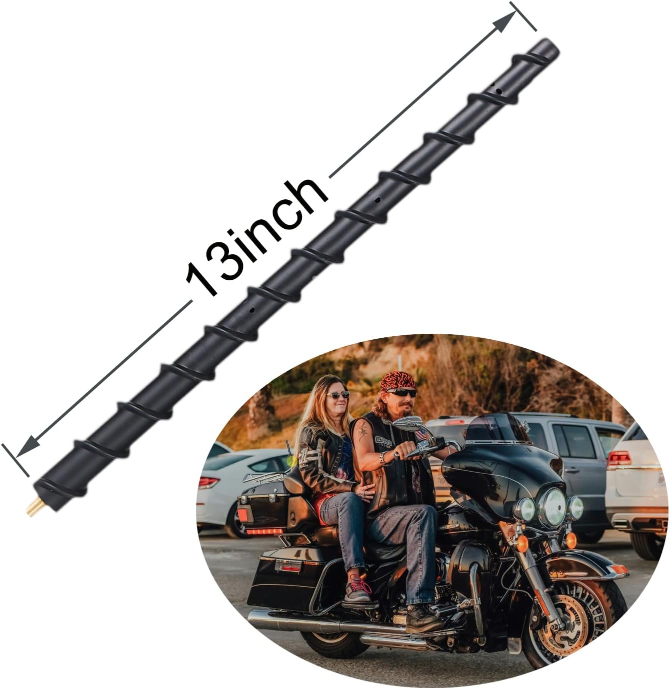 Antena rechoncha de 13 pulgadas para motocicletas Harley Davidson 1997-2023 Touring Electra Road Street Glide Trike Ultra Classic CVO, repuesto de