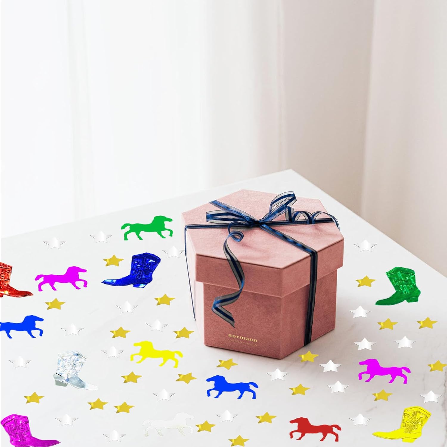 Decoración de fiesta, confeti de vaquero del oeste, botas de caballo de Patricio para niños, cumpleaños, bodas, baby shower, decoración de confeti