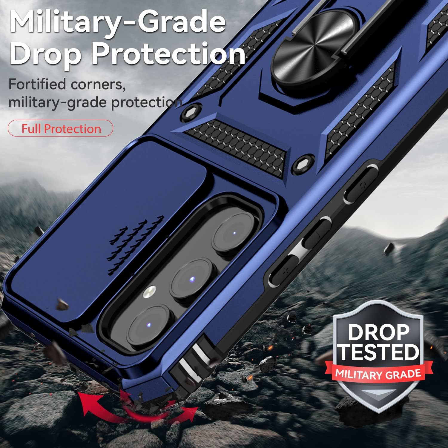 Funda para Samsung Galaxy A54 5G, Galaxy A54 5G con protector de pantalla y funda para cámara, grado militar 16 pies. Funda a prueba de caídas con