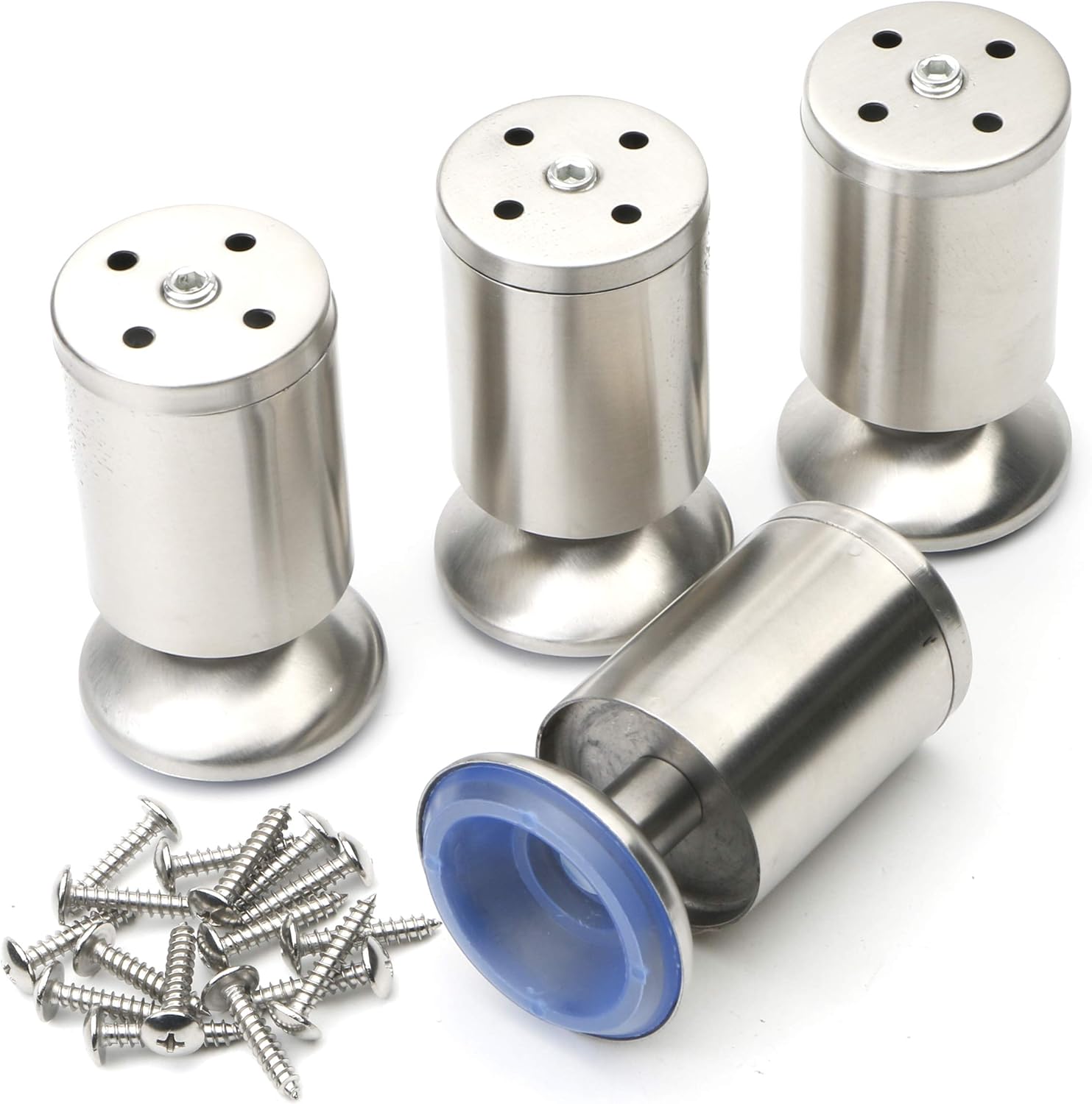 Patas de acero inoxidable para gabinete, patas ajustables, patas de cocina, patas de mesa de escritorio, escritorio, muebles, sofá cama, 1.969 x