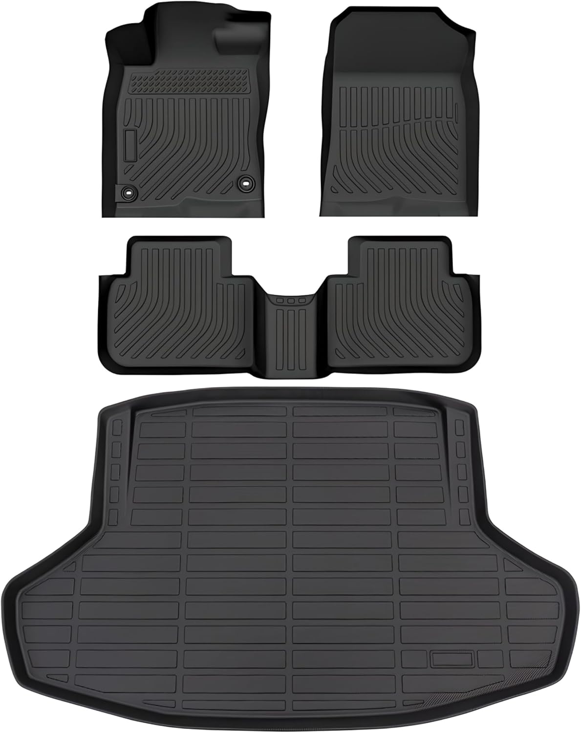 SUPER LINER Alfombrillas compatibles con Honda Civic CoupeCivic SedanCivic Type R2022-2024, protector único de elastómero termoplástico negro para
