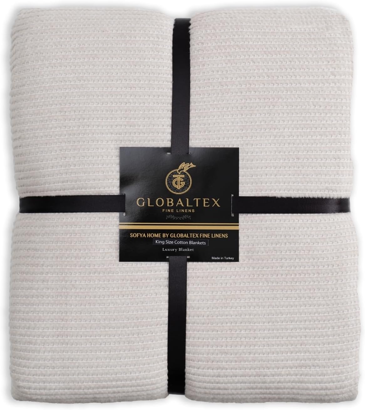GT Globaltex Fine Linens Lujosa manta de algodón, 86 x 90 pulgadas, suave, cálida y esponjosa, perfecta para cama o sofá, adición decorativa y